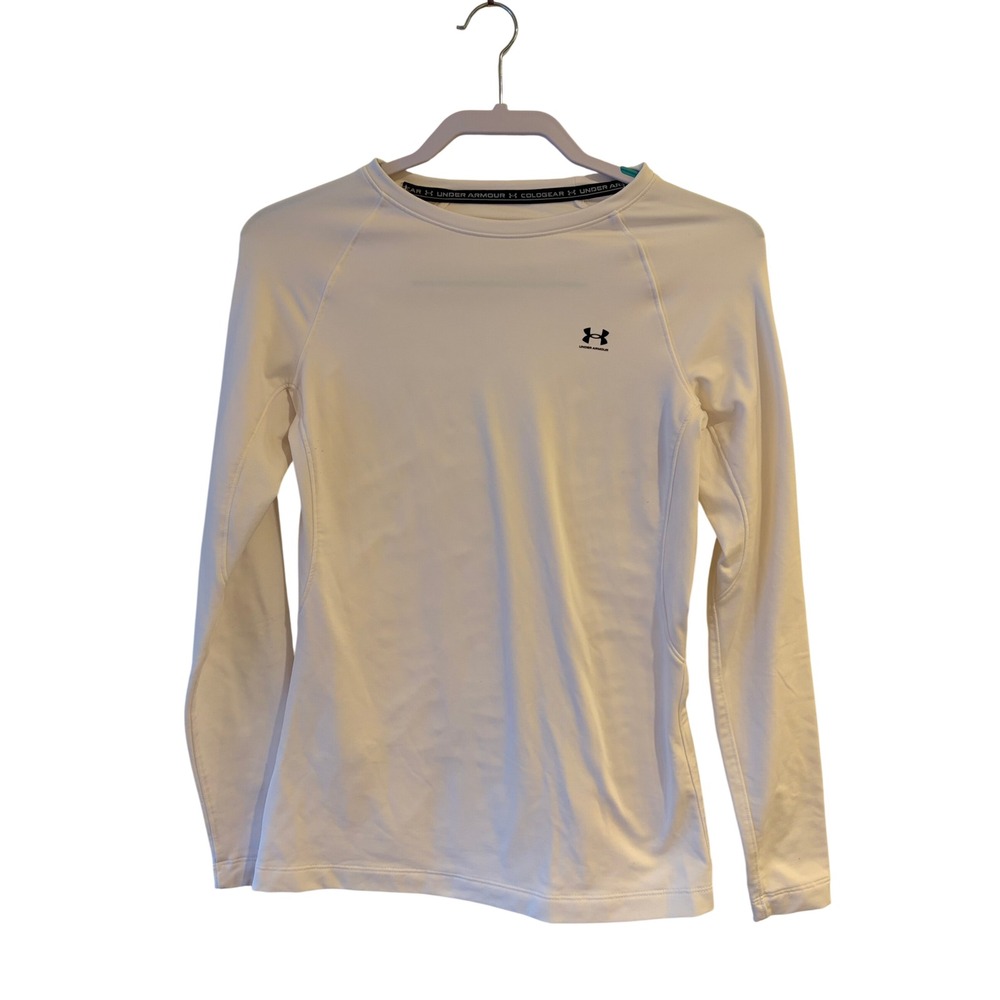 Under Armour ColdGear Compression Shirt Womens Medium White Long Sleeve Fitted